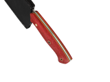 Detailaufnahme HAWK Knife Chefmesser N690 mit rotem Holzgriff