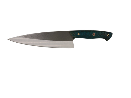 HAWK Knife Chefmesser N690 mit stabilisierten Holzgriffen in Blau Grün 
