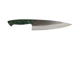 HAWK Knife Chefmesser N690 mit stabilisierten Holzgriffen in Blau Grün