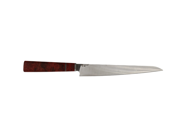 Sujihiki Küchenmesser N690 mit roter Holzgriff