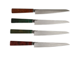 Sujihiki Küchenmesser N690 mit braunem Holzgriff
Sujihiki Messer N690 mit grünem Resin Griff
Handgefertigtes Sujihiki Messer mit stabilisiertem Griff grün
Profi Küchenmesser Sujihiki N690 roter Holzgriff