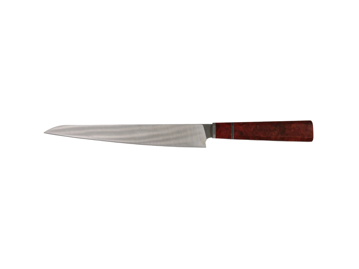 Sujihiki Küchenmesser N690 mit roter Holzgriff