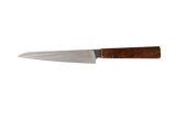 Handgefertigtes Sujihiki Messer mit Maserholz Griff rot braun