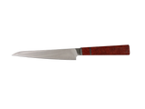 Handgefertigtes Sujihiki Messer mit Maserholz Griff rot braun