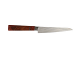 Handgefertigtes Sujihiki Messer mit Maserholz Griff rot braun