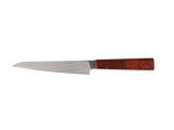 Handgefertigtes Sujihiki Messer mit Maserholz Griff rot braun