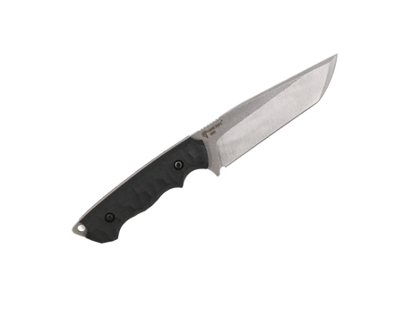 HawkKnife T03 Schwarz Stonewash – feststehendes Messer mit schwarzem Griff und Stonewash-Finish