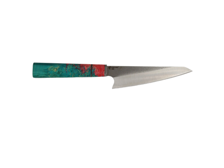 HAWK Knife Honesuki N690 mit türkis goldenem Holzgriff