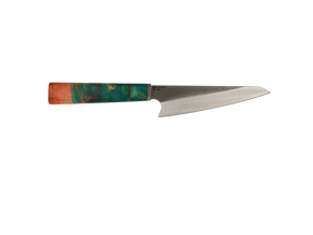 HAWK Knife Honesuki N690 mit türkis rotem stabilisiertem Holzgriff