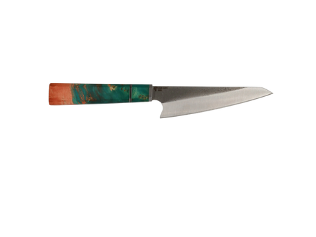HAWK Knife Honesuki N690 mit türkis rotem stabilisiertem Holzgriff