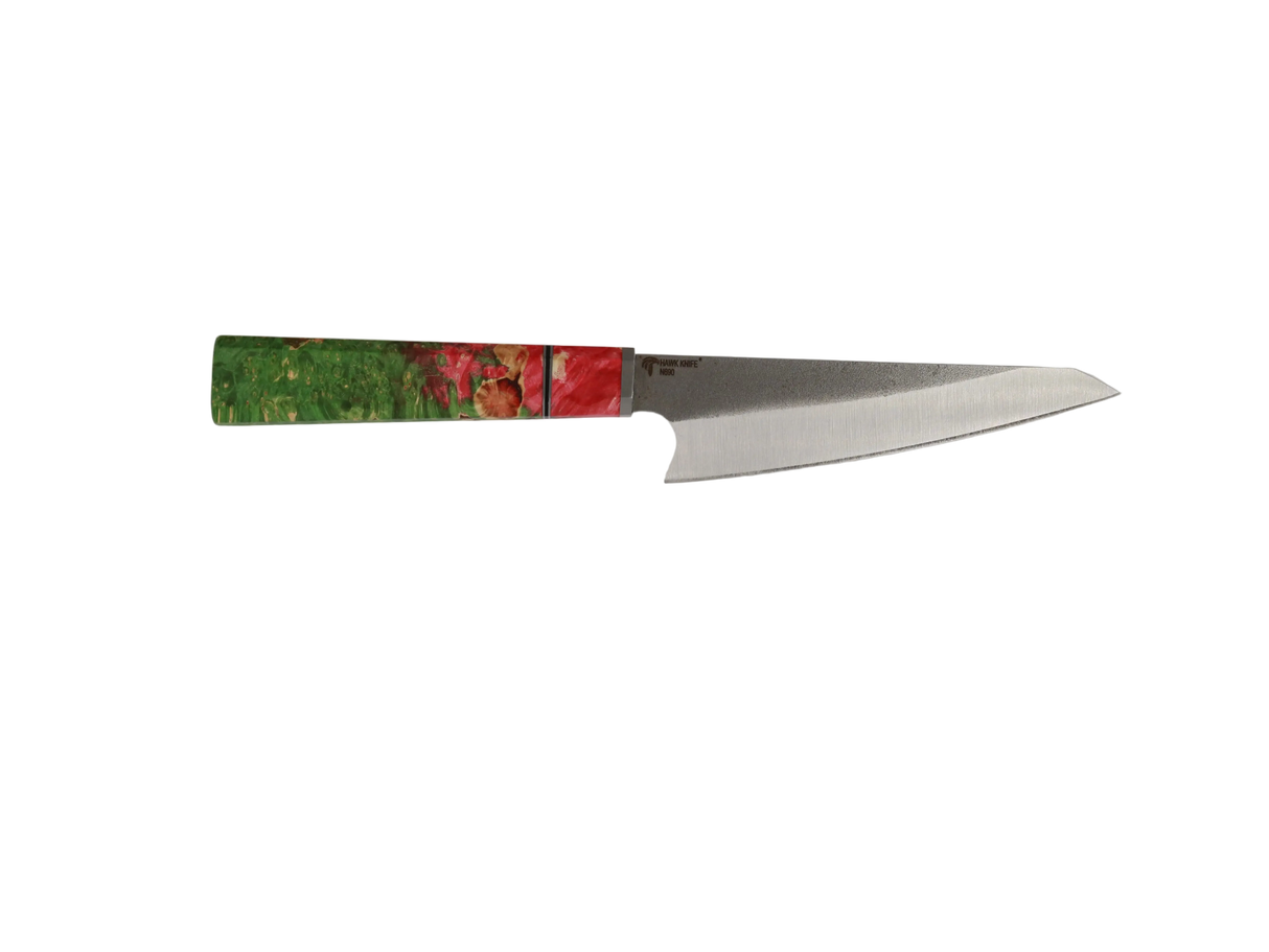 HAWK Knife Honesuki N690 mit grün rotem stabilisiertem Griff