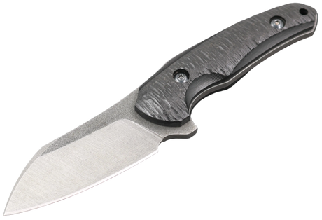 HawkKnife T09 N690 Schwarz mit geriffeltem schwarzem Kompaktlaminat-Griff
