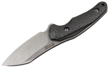 HawkKnife T09 N690 Schwarz mit geriffeltem schwarzem Kompaktlaminat-Griff