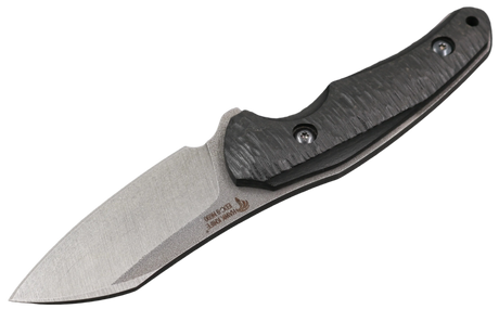 HawkKnife T09 N690 Schwarz mit geriffeltem schwarzem Kompaktlaminat-Griff