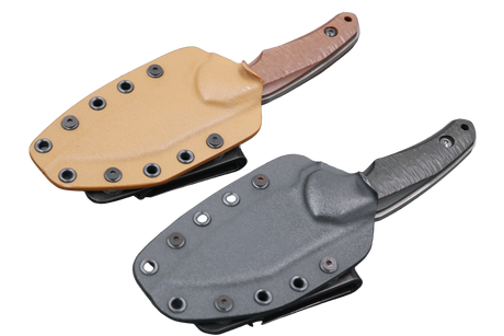 HawkKnife T09 N690 Varianten mit Desert und schwarzer Kydex-Scheide