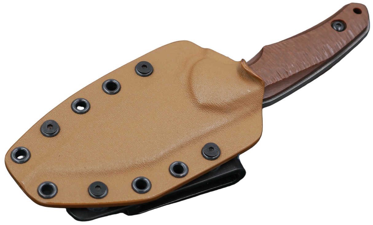 HawkKnife T09 N690 Desert mit passender Kydex-Scheide