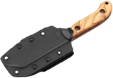 Messerfieber Woodpecker N690 mit schwarzer Klinge und Olivenholzgriff mit Kydex-Scheide