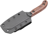 Messerfieber Woodpecker N690 mit schwarzer Klinge und Walnuss Griff  mit Kydex-Scheide