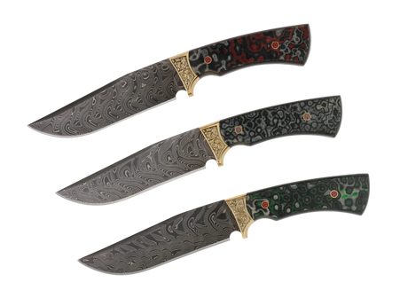 Messerfieber Arkan 130 Damastmesser mit drei Micarta-Griffvarianten