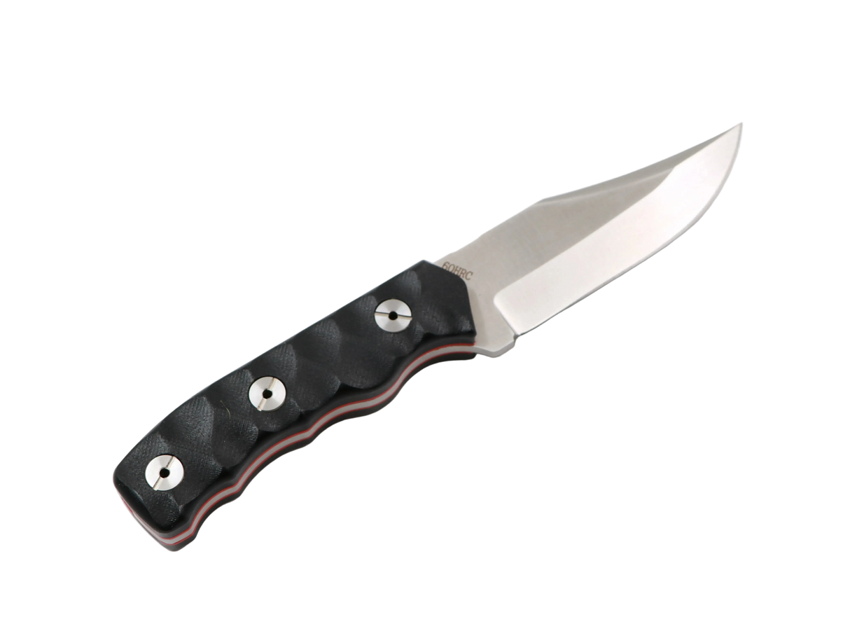 Ignis Messer – Seitenansicht der Klinge (D2, 60 HRC) mit G10 Griff