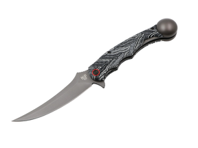 Ironroots Angler-Klappmesser mit Fischbetäuber – Crazy Micarta Griff, schlanke Klinge, Studiofoto auf weiß