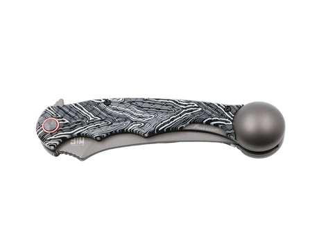 Ironroots Angler-Taschenmesser geschlossen – Crazy Micarta Griffstruktur, integrierter Fischbetäuber, weißer Hintergrund