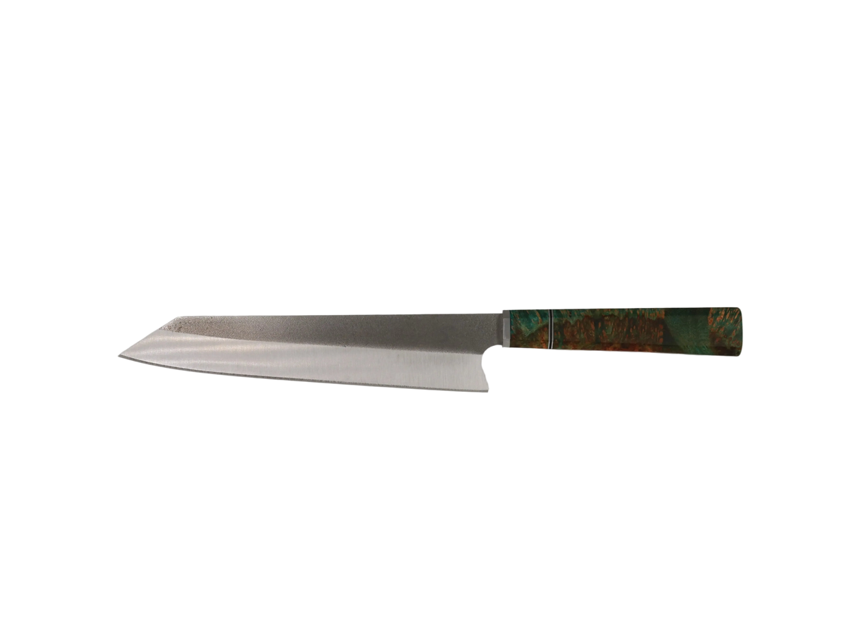 HAWK KNIFE Kiritsuke Küchenmesser N690 mit grün-brauner Maserung Griff