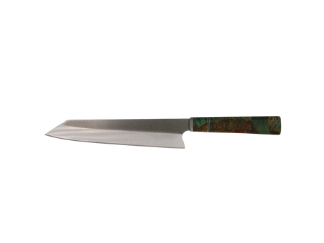 HAWK KNIFE Kiritsuke Küchenmesser N690 mit grün-brauner Maserung Griff