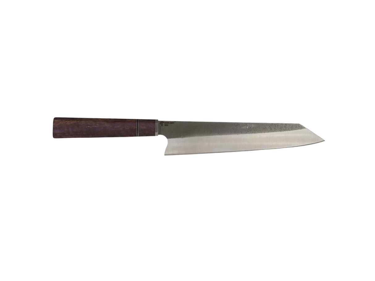 HAWK KNIFE Kiritsuke Küchenmesser N690 mit violettbraunem Maserung Grif