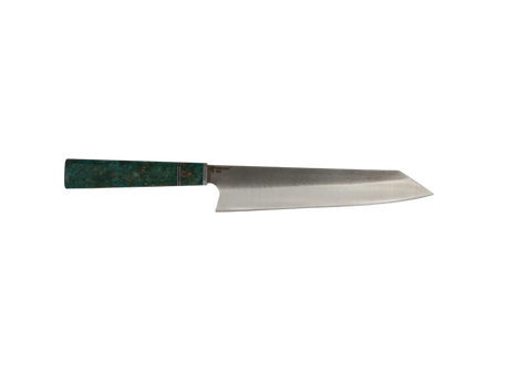 HAWK KNIFE Kiritsuke Küchenmesser N690 mit türkis Maserung Grif