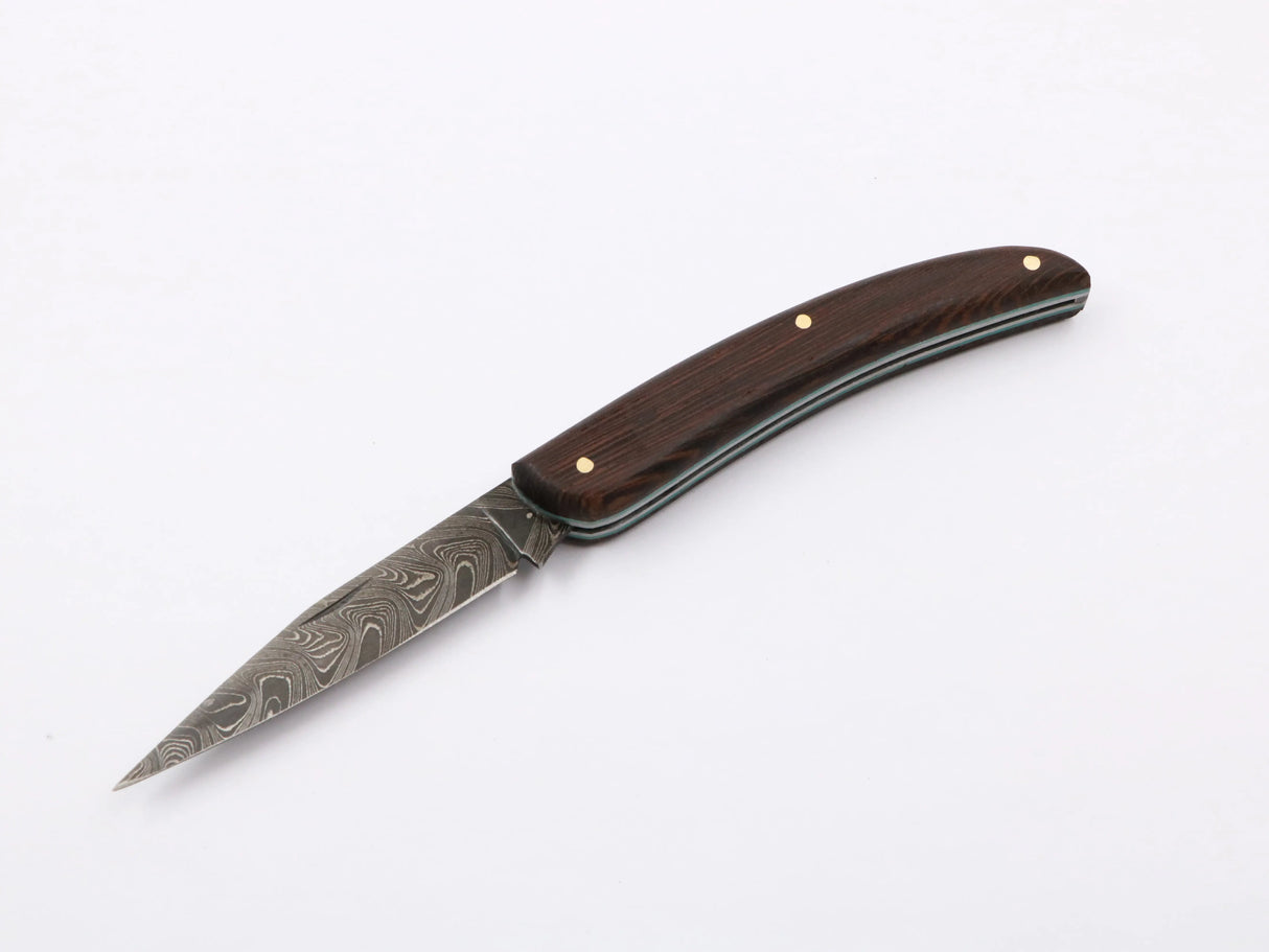 Laguiole Taschenmesser aus Damaststahl mit Wengegriff – Messerfieber Laguiole Wood – elegantes Taschenmesser mit Holzgriff und Laguiole-Design
