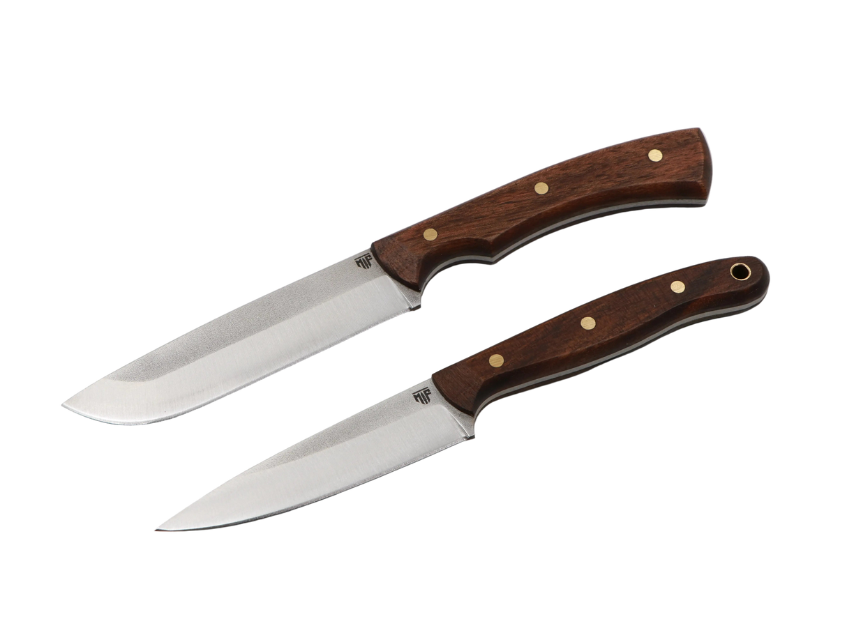 Waldgeist + Waldspitze Set mit Walnussgriffen Full-Tang Edelstahl