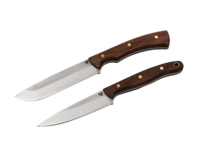 Waldgeist + Waldspitze Set mit Walnussgriffen Full-Tang Edelstahl