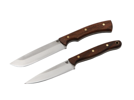 Waldgeist + Waldspitze Set mit Walnussgriffen Full-Tang Edelstahl