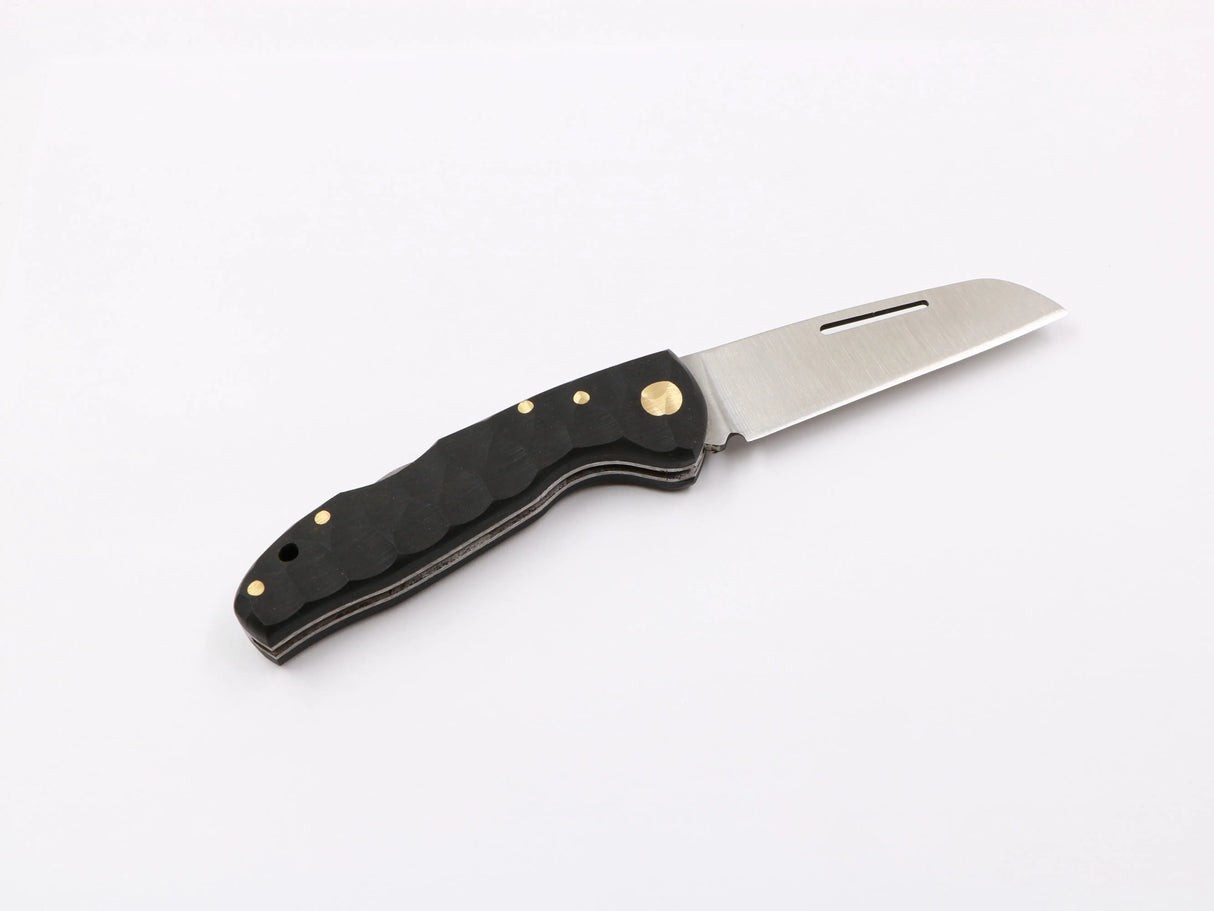 Klappermatrose EDC-Messer mit T10-Griff in schwarzer Farbe, seitlich aufgenommen rechts