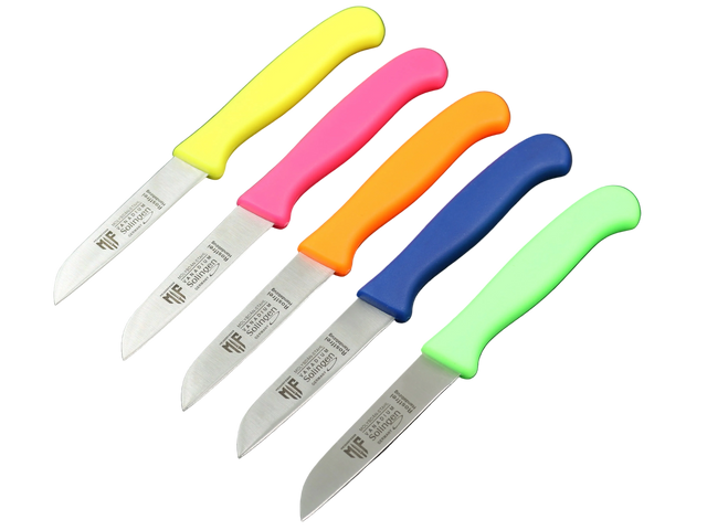 Messerfieber Solinger Zöppken mit Kunststoffgriffen in Gelb, Pink, Orange, Blau und Grün