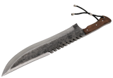 Detailaufnahme der 290 mm langen Klinge aus Karbonstahl mit 5,6 mm Stärke des Messerfieber Big Bowie.