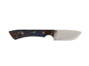 Messerfieber Farbzwerge – blau/braun präzise Spitze & Schneide, N690 75 mm, kompakt, Ausrichtung rechts