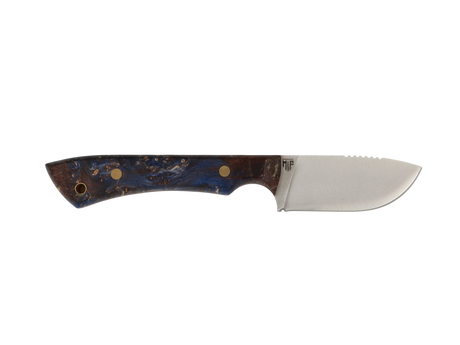 Messerfieber Farbzwerge – blau/braun präzise Spitze & Schneide, N690 75 mm, kompakt, Ausrichtung rechts