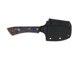 Farbzwerge Set – N690 75 mm, lila/blau, Full-Tang, Kydex-Halterung für Gürtel/quer, kompakt & leicht