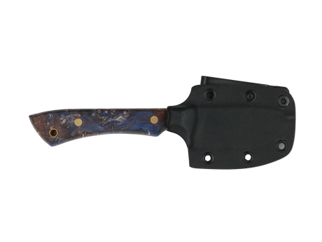 Farbzwerge Set – N690 75 mm, lila/blau, Full-Tang, Kydex-Halterung für Gürtel/quer, kompakt & leicht