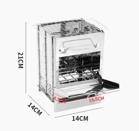 Faltbarer Edelstahl-Klappofen Messerfiebers Klappflamme – kompakter Outdoor-Hobo in Fotobox