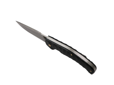 Messerfieber Schwarzer Schatten – Klappmesser mit Clip in Seitenansicht, geöffnet, schwarzer Griff, Alltagsmesser EDC