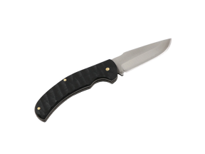 Schwarzer Schatten EDC Klappmesser von Messerfieber – schlanke Drop-Point Klinge, schwarzer Griff, Produktfoto