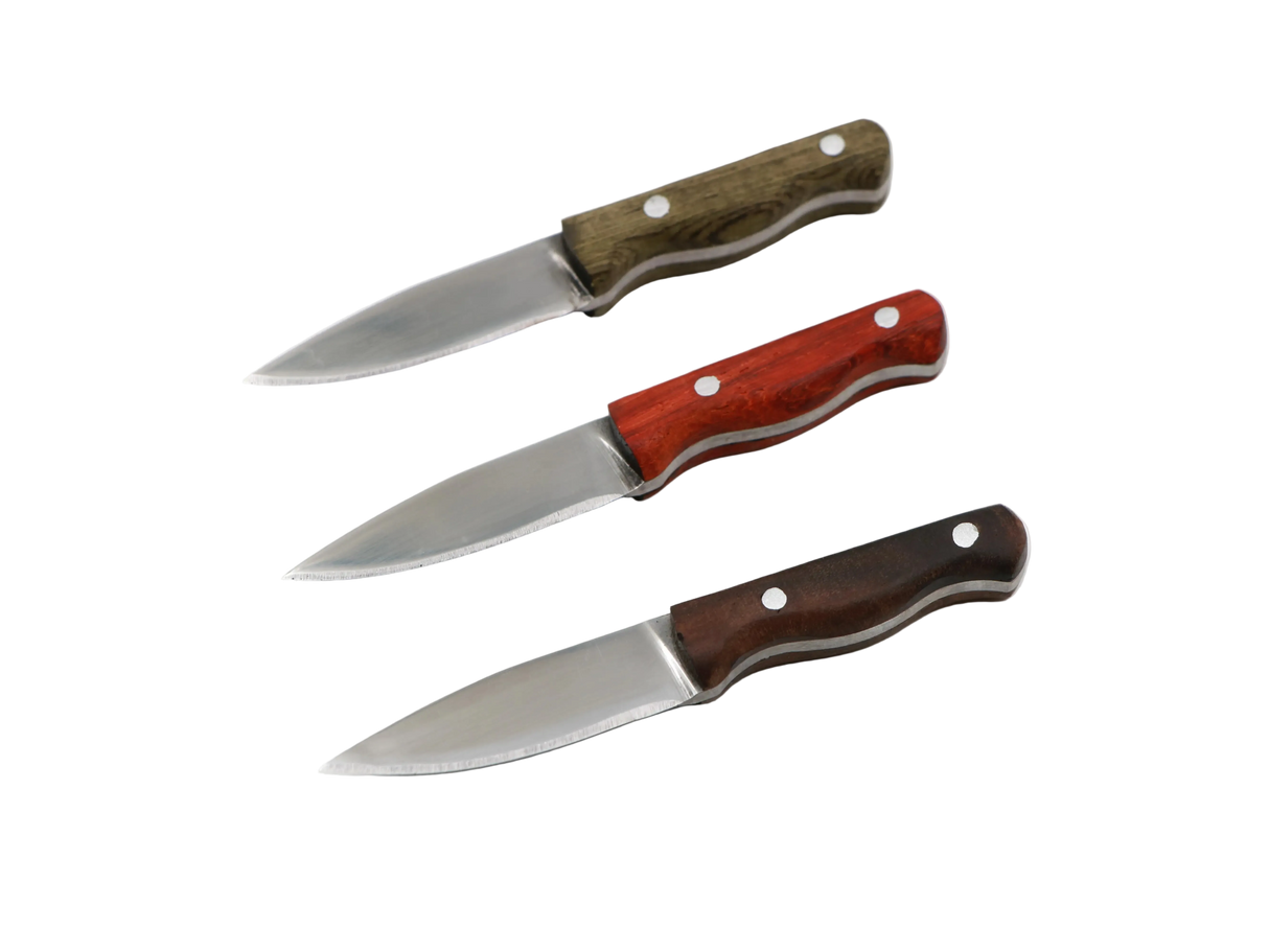 Messerfieber Neckwood Neckknife – drei Griffvarianten (grün, Padouk, Walnuss) aus Holz mit 1.4116 Edelstahl