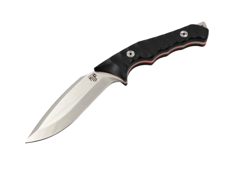 Messerfieber Nova – Kukri-Messer aus 14N28-Stahl mit schwarzem G10-Griff und roten Linern