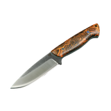 Messerfieber Ravn Micarta 2 mit orange-schwarz gemustertem Griff und G10-Liner