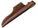Messerfieber Ravn Micarta 2 in der braunen Lederscheide