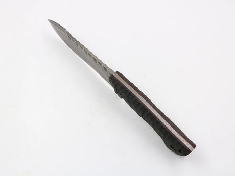 Hawkknife Säbelzahnhunter – T10 Schwarz, Seitenansicht der 175-mm-Klinge, weißer Hintergrund rücken