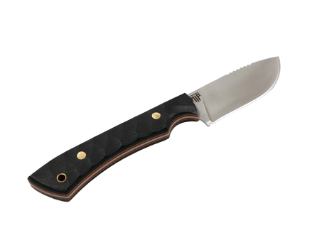 Seitenansicht des Messerfieber Schattenzwerg mit 75 mm N690-Klinge und Full-Tang-Konstruktion